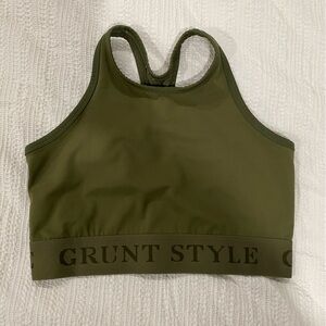 Grunt Style Olive Green Sports Bra size L